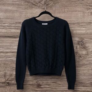 Forever 21 Navy Textured Crew Neck Sweater